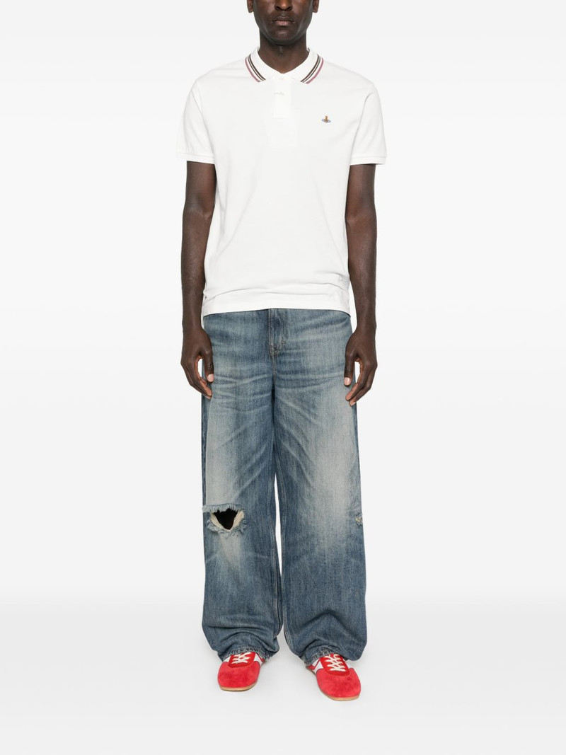 Vivienne Westwood striped-collar polo outlook