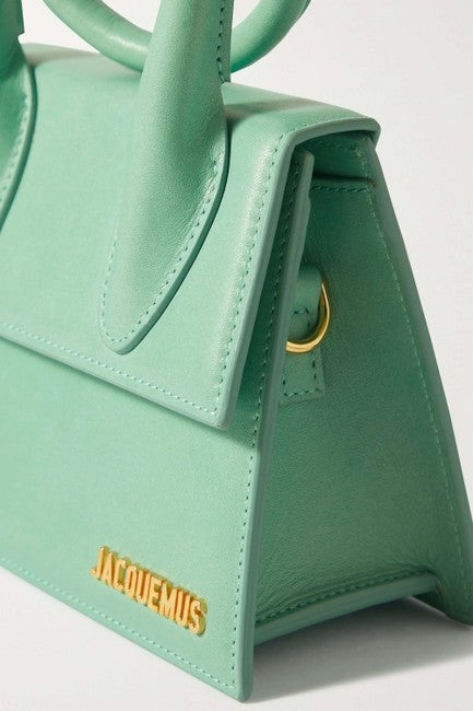 JACQUEMUS Le Chiquito Noeud Green Leather Shoulder Bag - 3