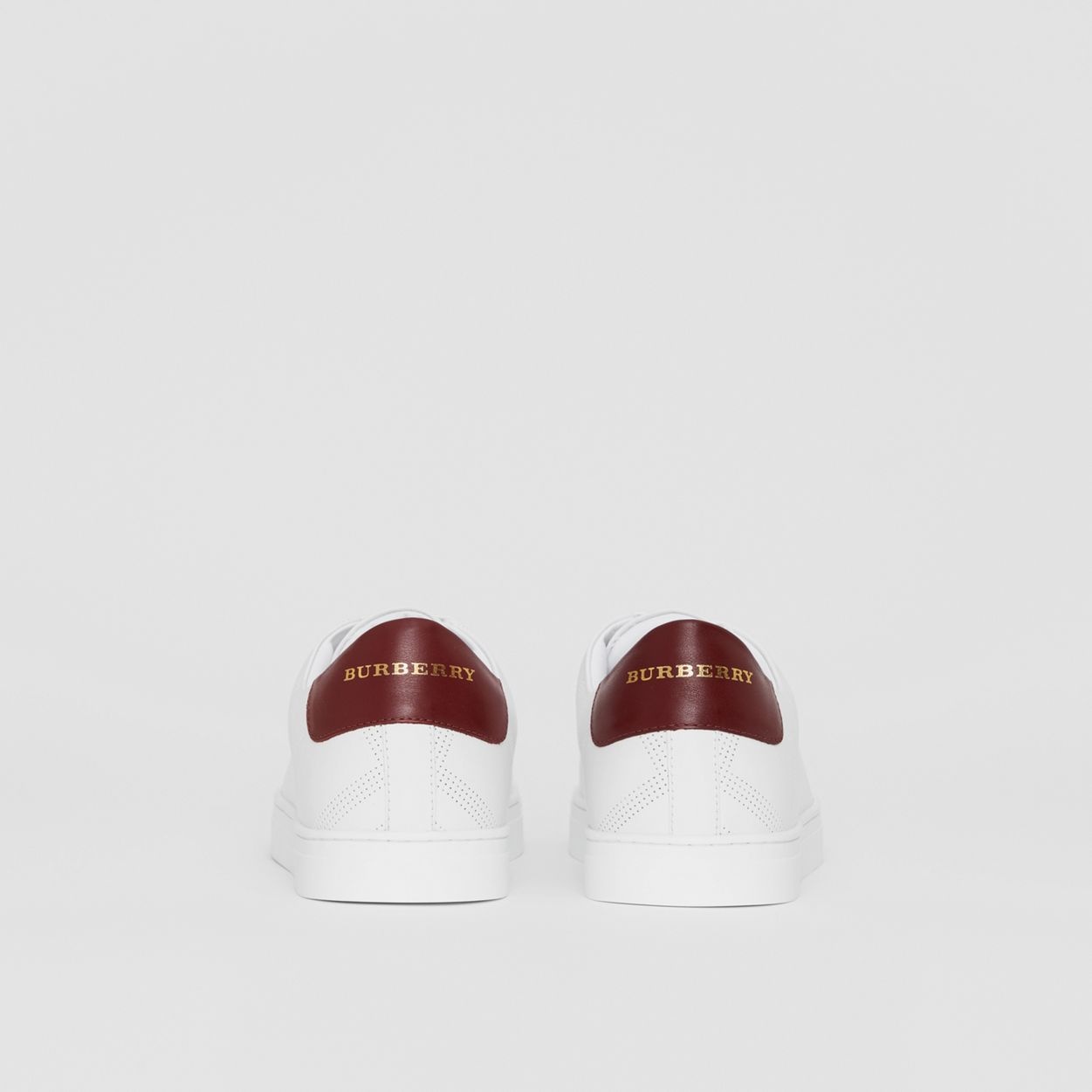Perforated Check Leather Sneakers - 6
