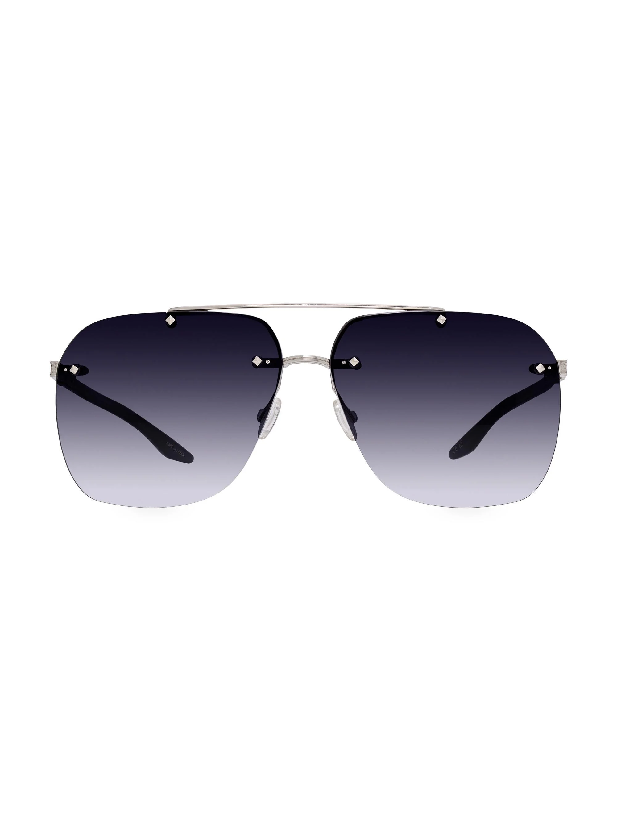 Men's Daniel 64MM Navigator Sunglasses - Silver Graphite Blue Gradient - 1