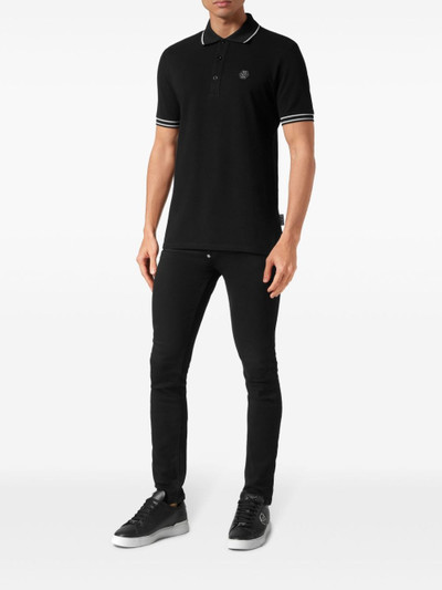 PHILIPP PLEIN logo-appliquÃ© cotton polo shirt outlook