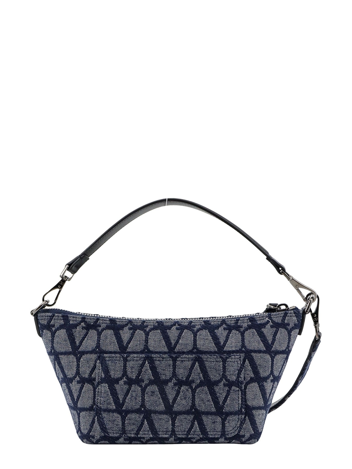 Denim shoulder bag with Toile Iconographe motif - 2