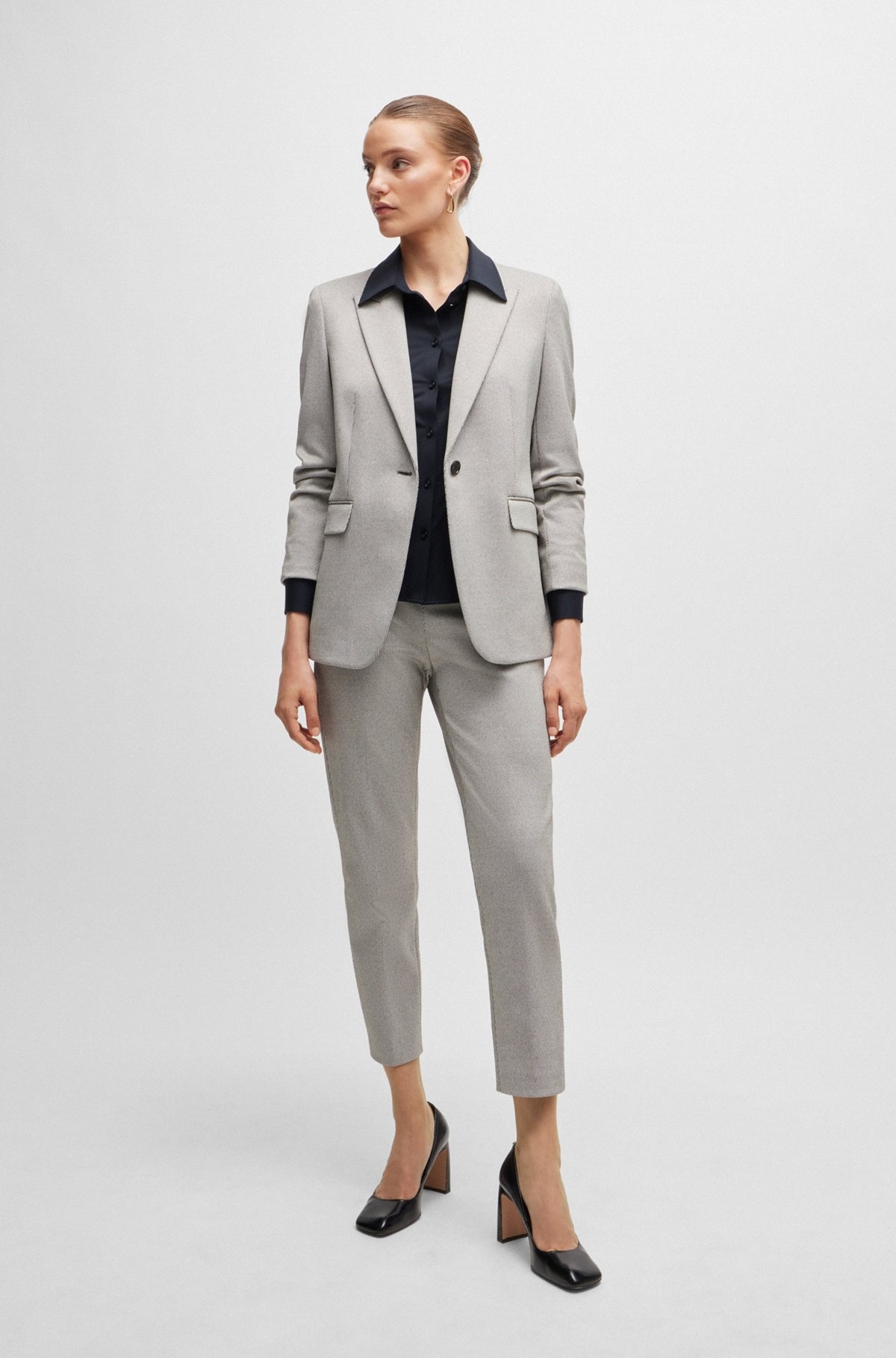 EXTRA-SLIM-FIT BLOUSE IN ITALIAN PERFORMANCE-STRETCH DOBBY - 3