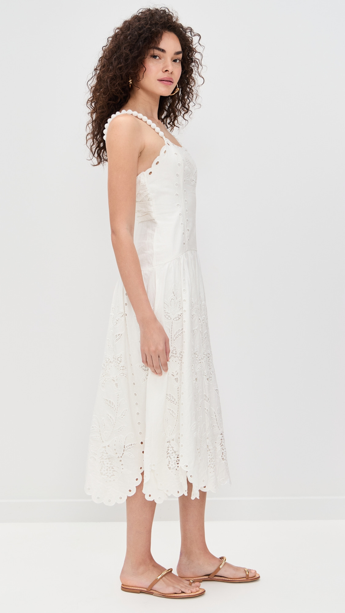 Off White Richilieu Midi Dress - 4