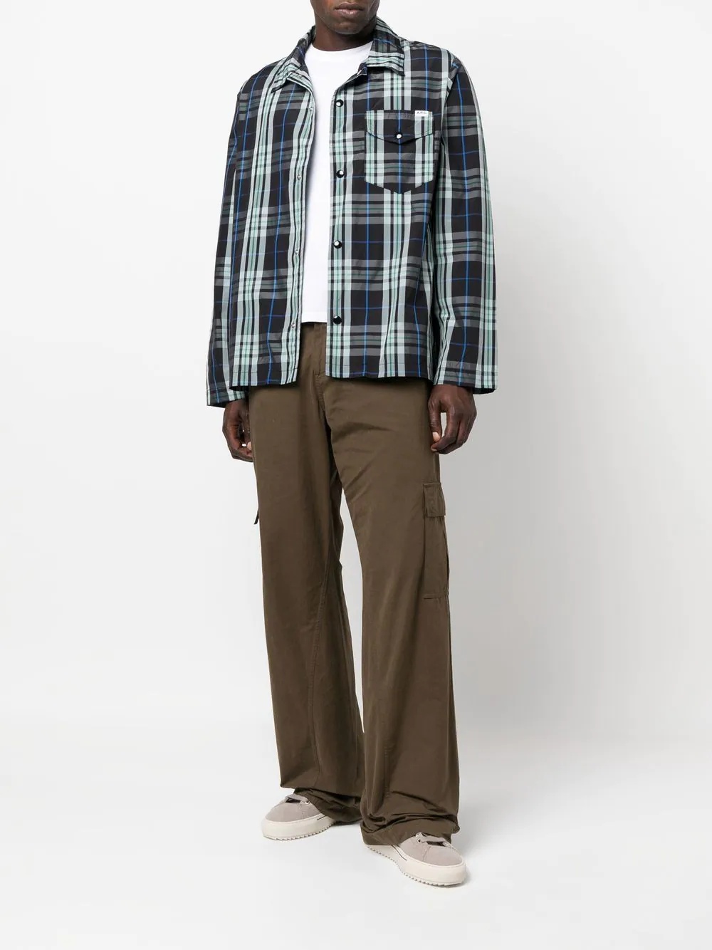 checked-pattern long-sleeved shirt - 2