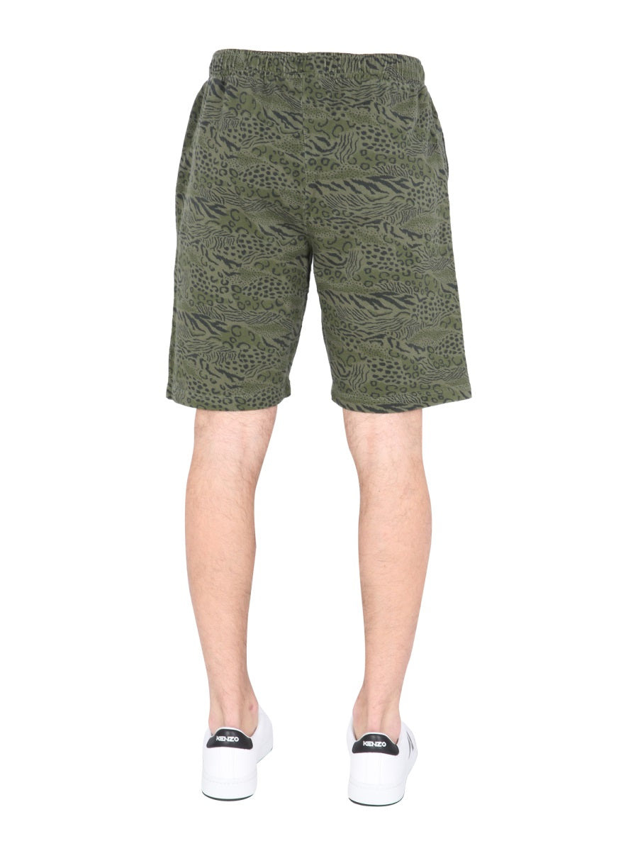 Kenzo Men Bermuda With Animal Print - 4