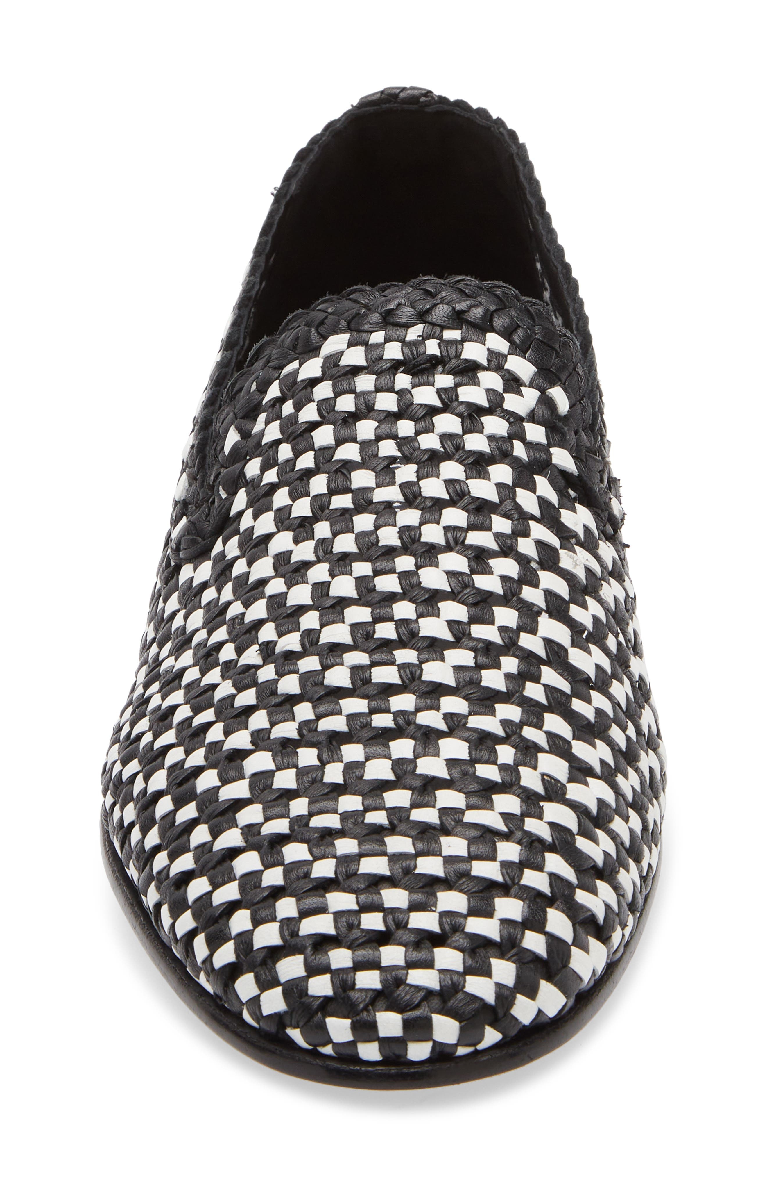 Dolce&Gabbana Woven Leather Slipper Loafer in Bianco/Nero at Nordstrom - 4