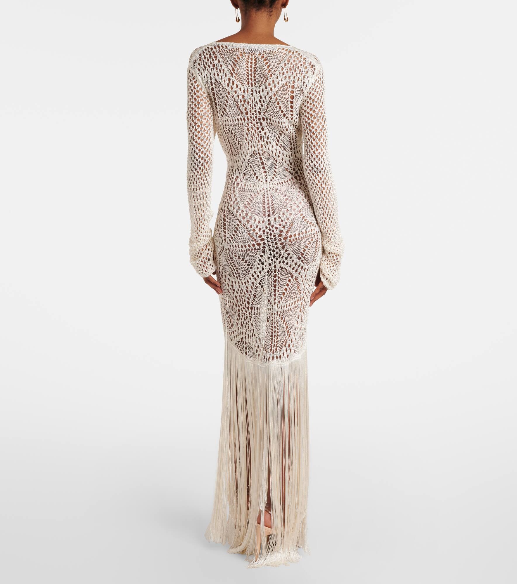 Fringed crochet maxi dress - 3