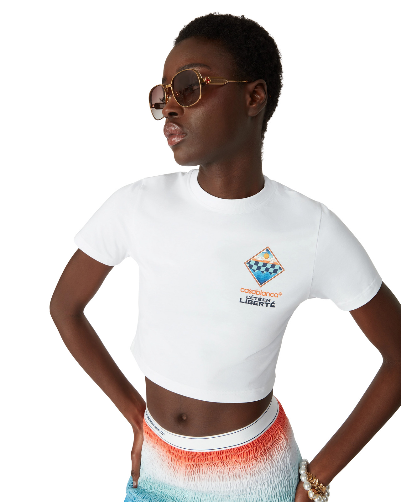 L'été En Liberté Cropped T-Shirt | Casablanca Paris - 5