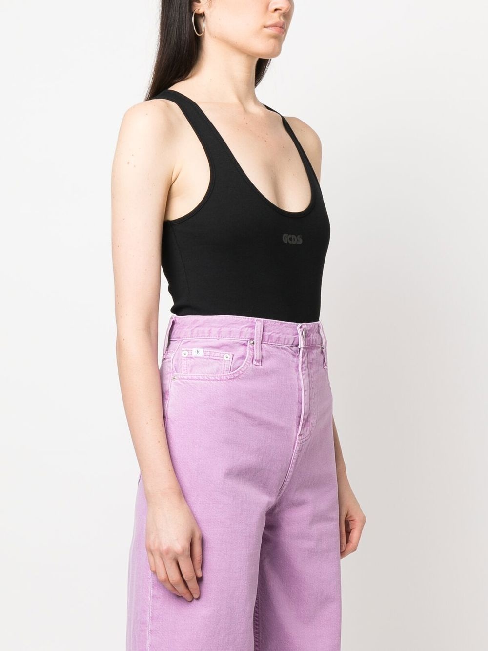 logo-print sleeveless bodysuit - 3