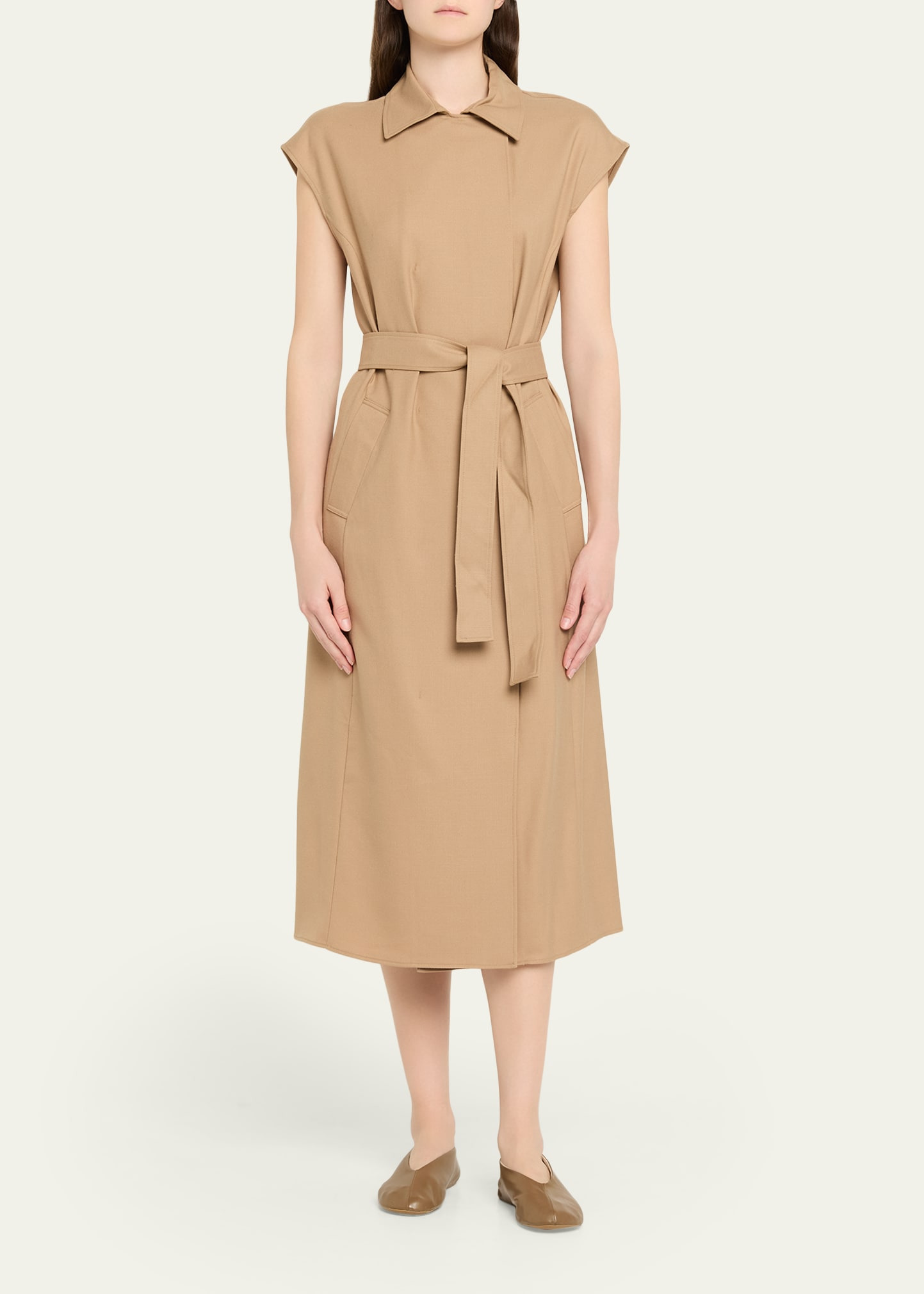 Trench-Style Wool Maxi Dress - 2