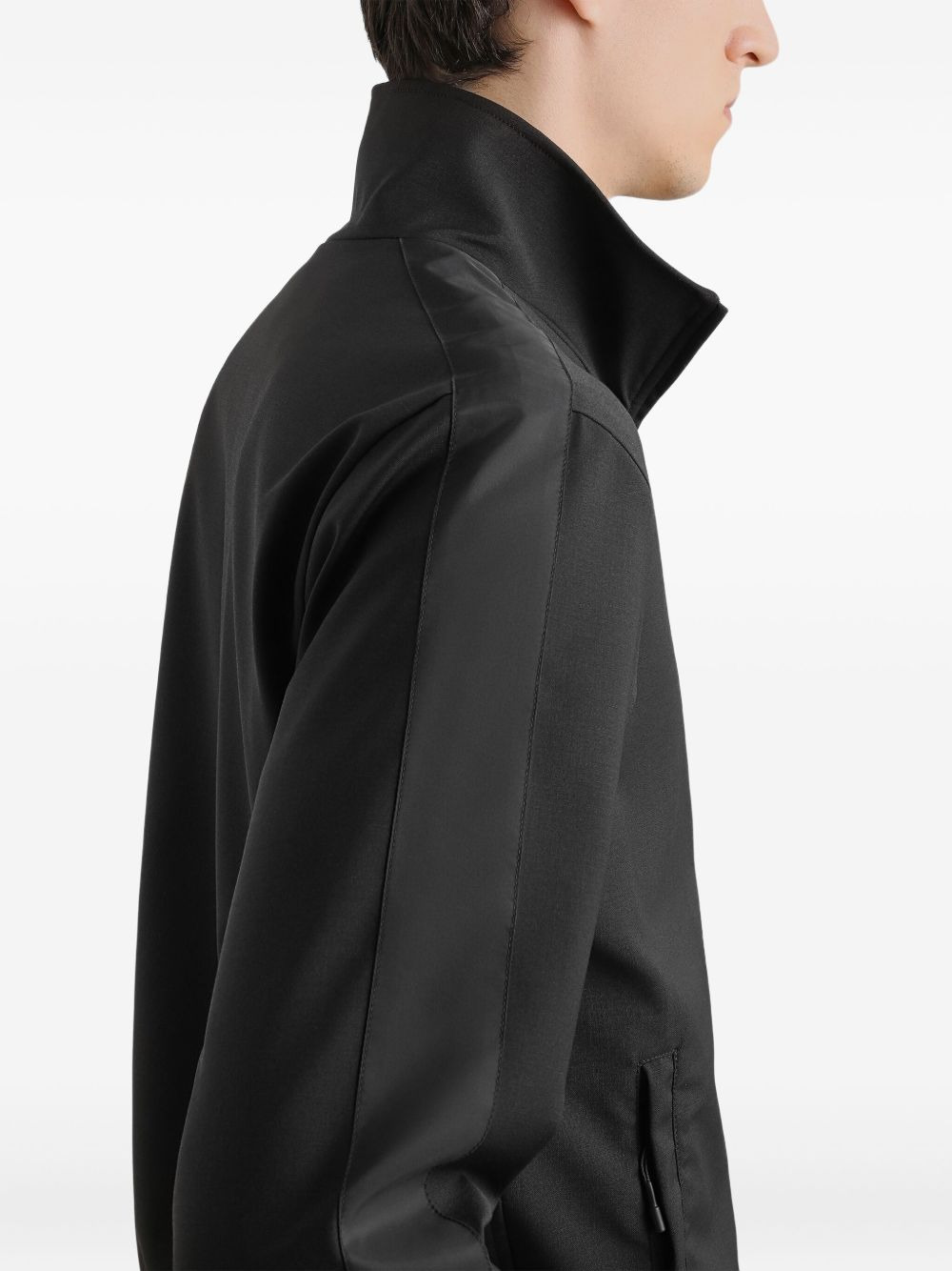 logo-patch zip-up bomber jacket - 5