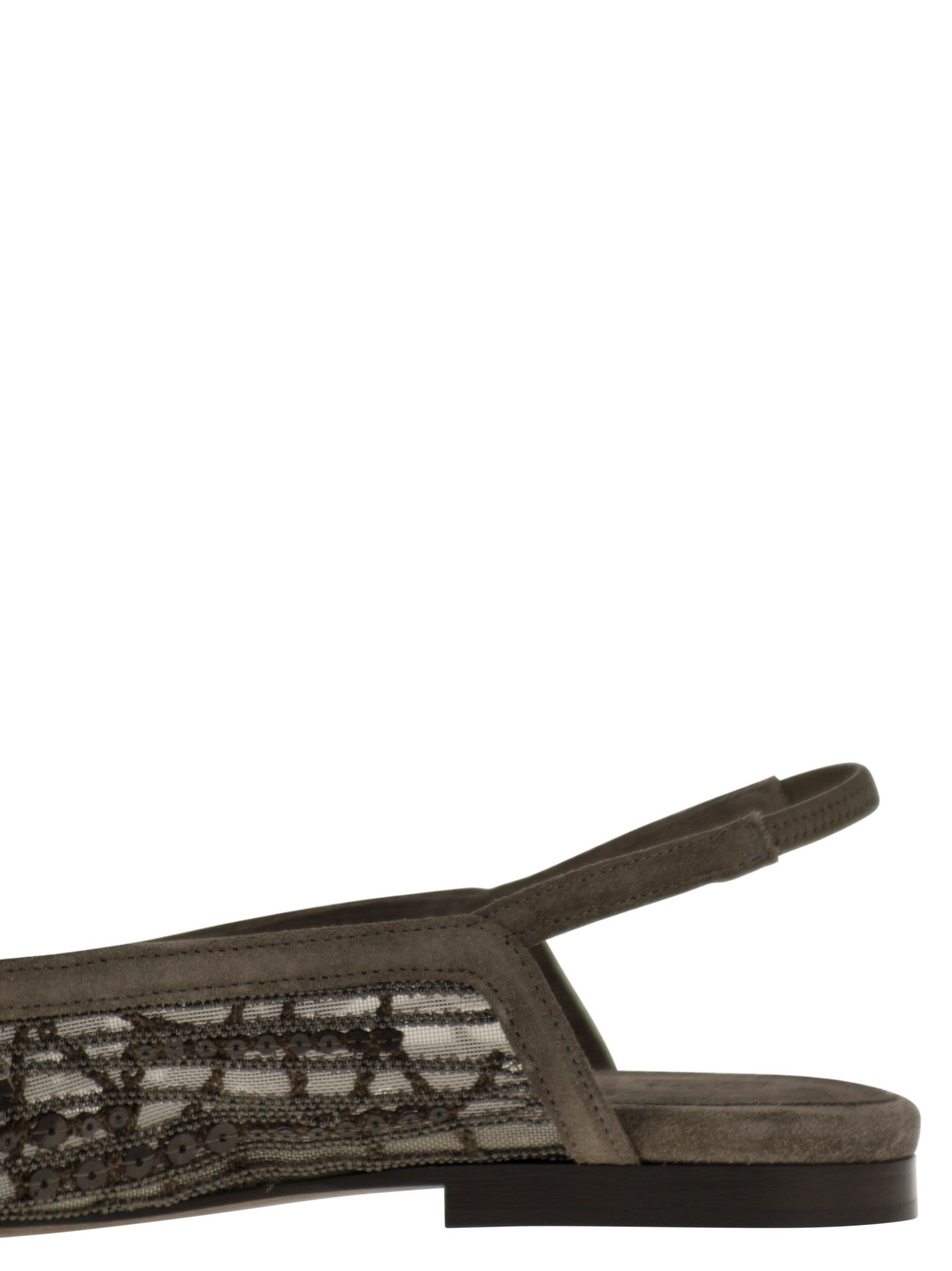 Brunello Cucinelli Women Sandal With Sparkling Abstract Embroidery In Suede - 7