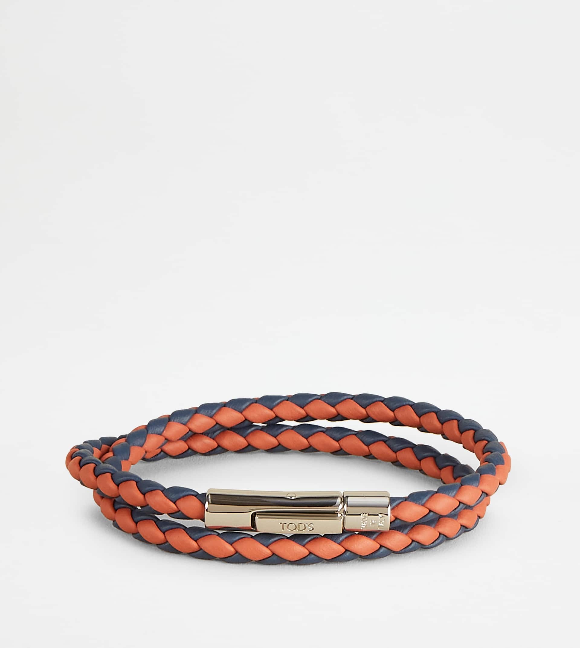 MYCOLORS BRACELET IN LEATHER - ORANGE, BLUE - 1