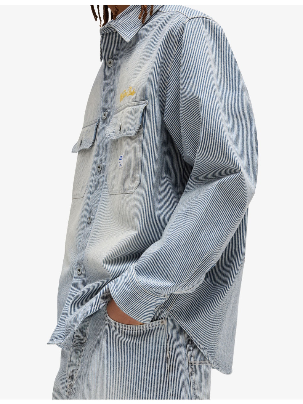Brand-Patch Striped Cotton Shirt - 5