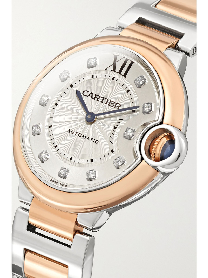 Ballon Bleu de Cartier Automatic 36mm 18-karat rose gold, stainless steel and diamond watch White 3