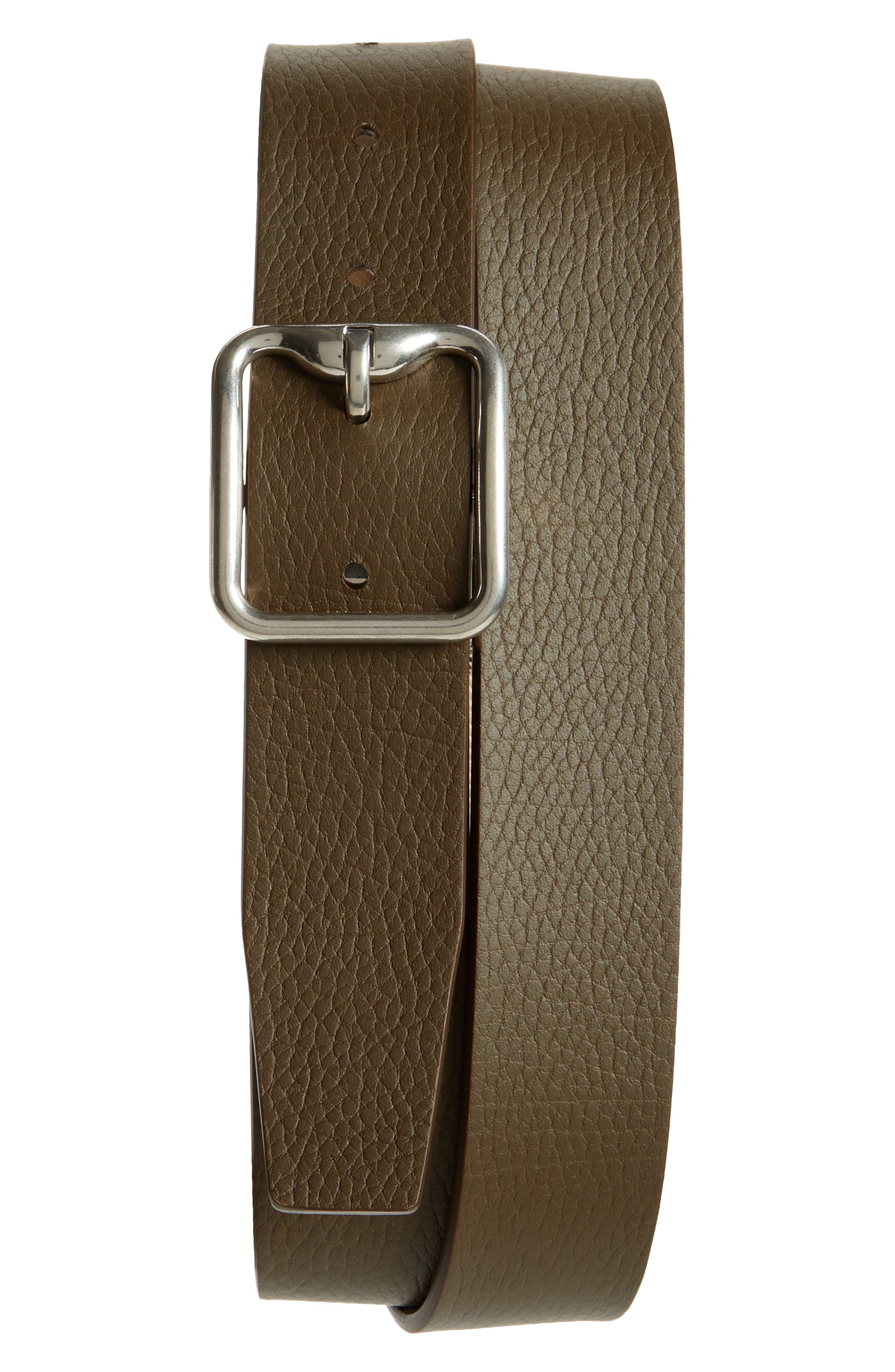burberry Check Reversible Belt in Sand/Military/Silver at Nordstrom - 2
