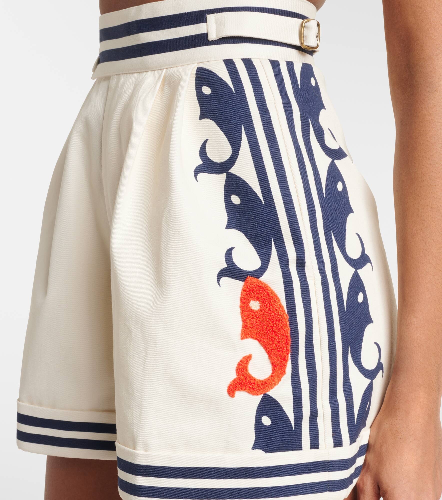 Marine printed cotton shorts - 5