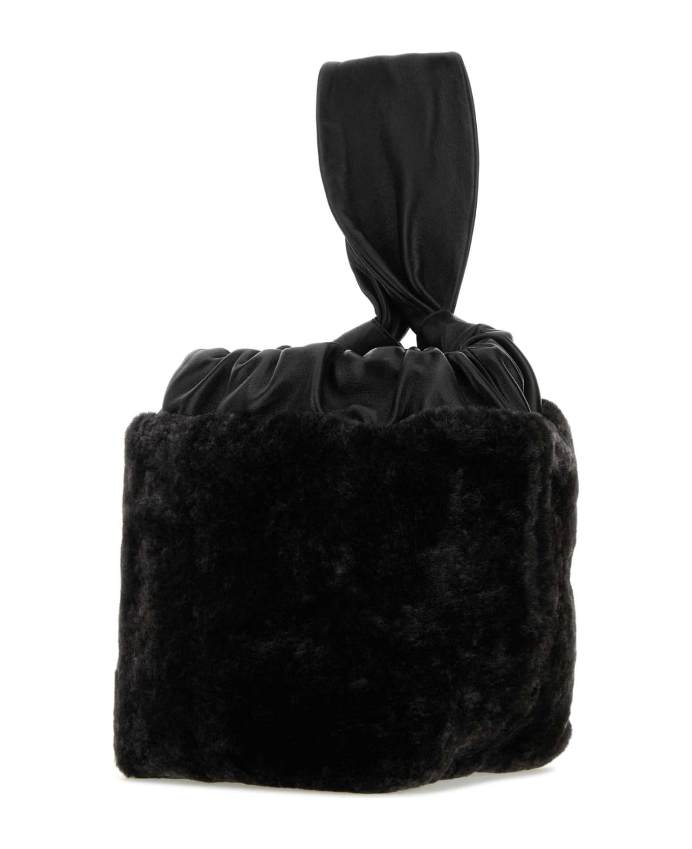 Black Shearling Clutch - 2