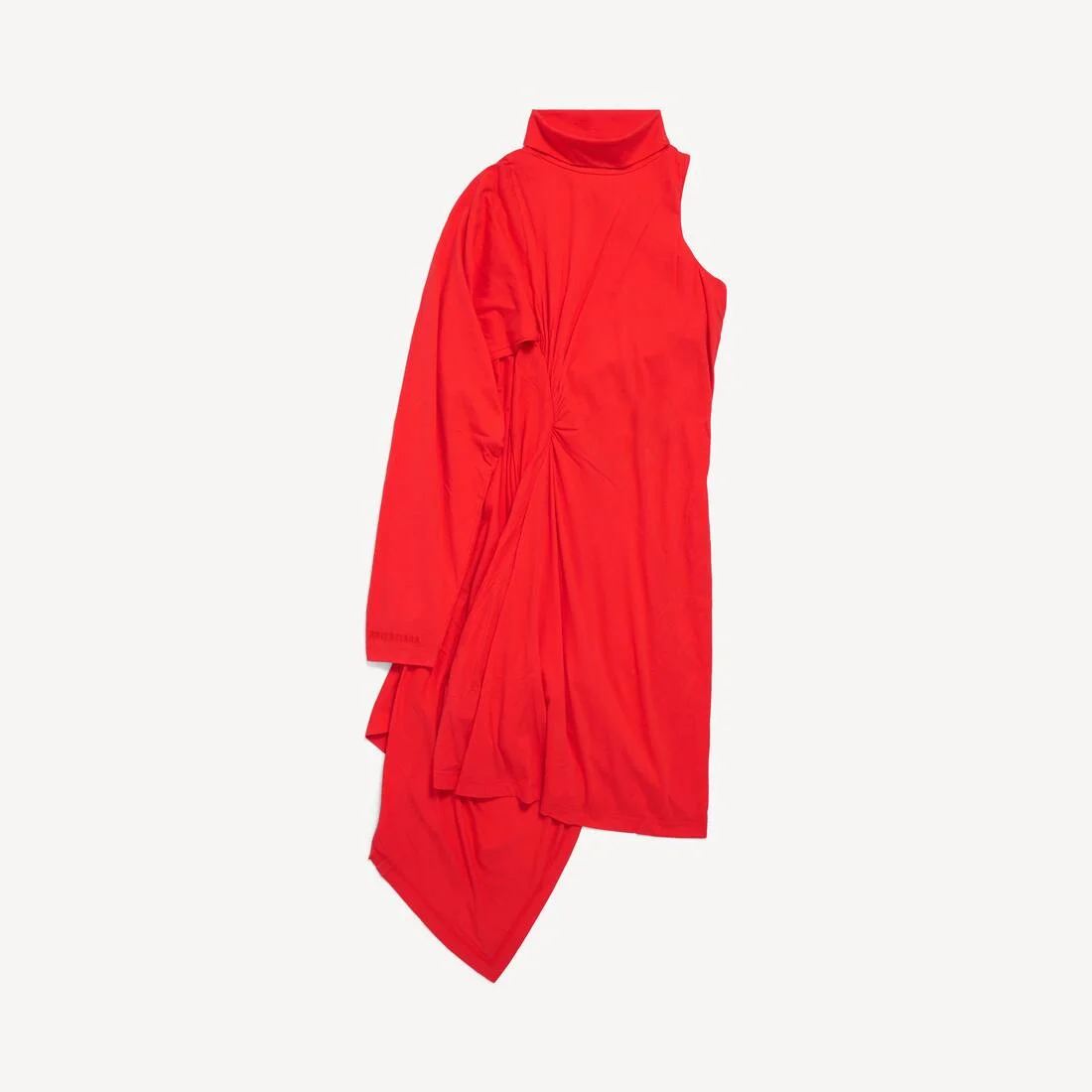 Women's Draped Midi Dress in Sunset Red - 1