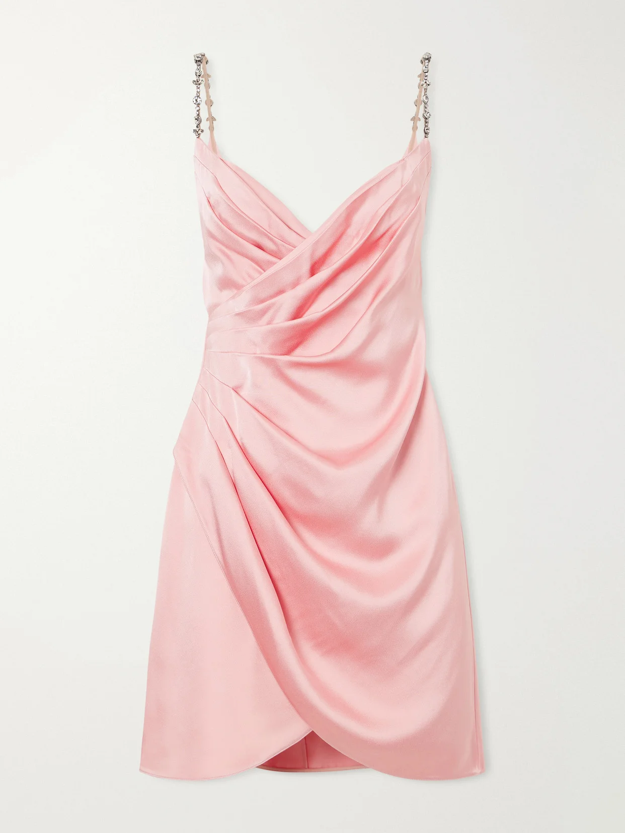 Crystal-embellished Pleated Cady Mini Dress - 1