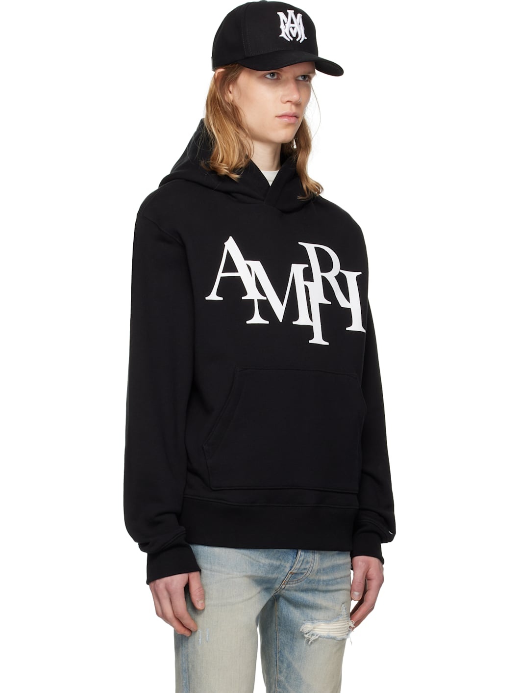 Black 'AMIRI' Staggered Hoodie - 2