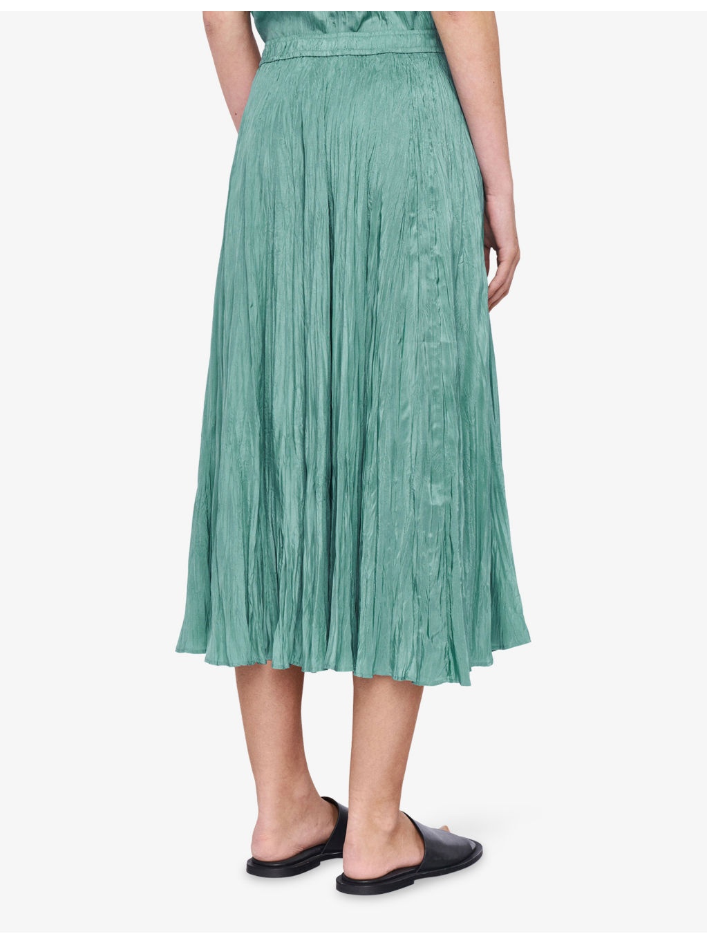 Sully Crinkled Silk Midi Skirt - 3