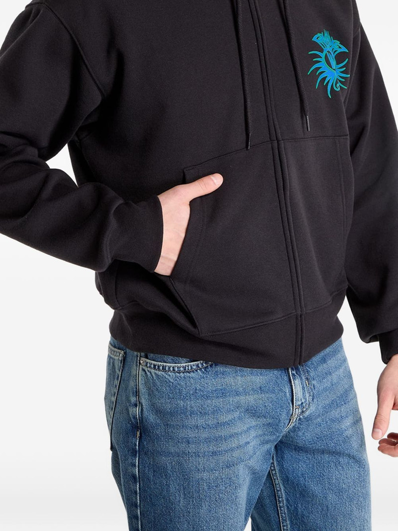 Torched logo-print zip-up hoodie 5