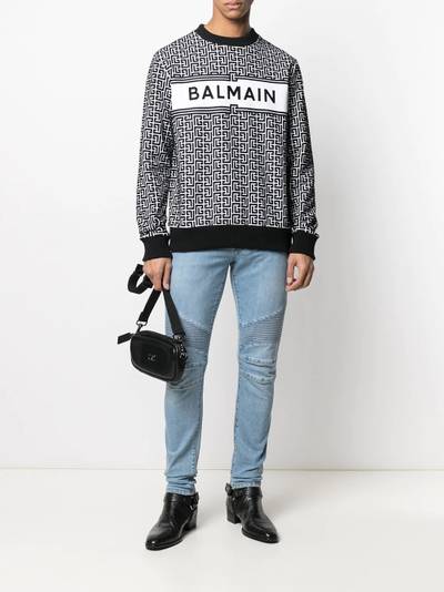 Balmain biker-detail skinny jeans outlook