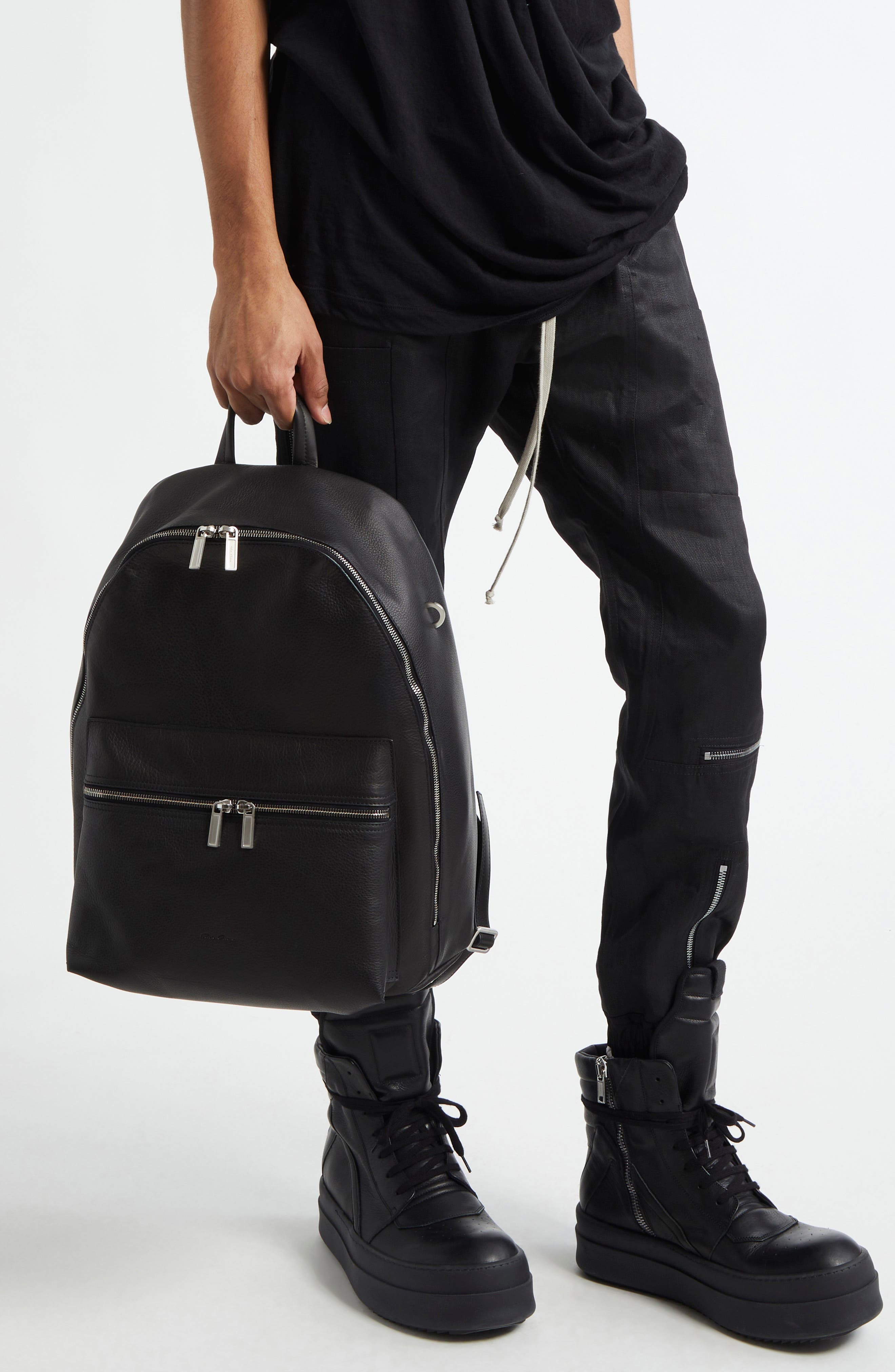 Rick Owens Zaino Leather Backpack in Black at Nordstrom - 2