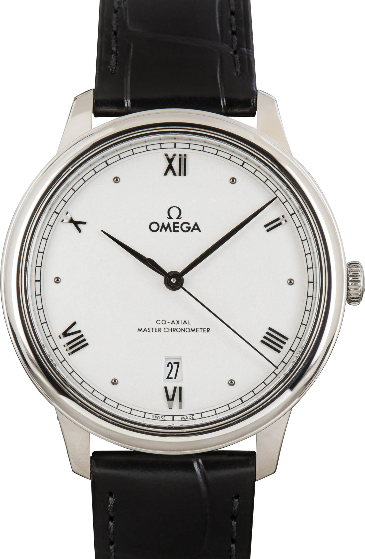 Used Steel Omega De Ville Prestige Silver Roman Dial - 1