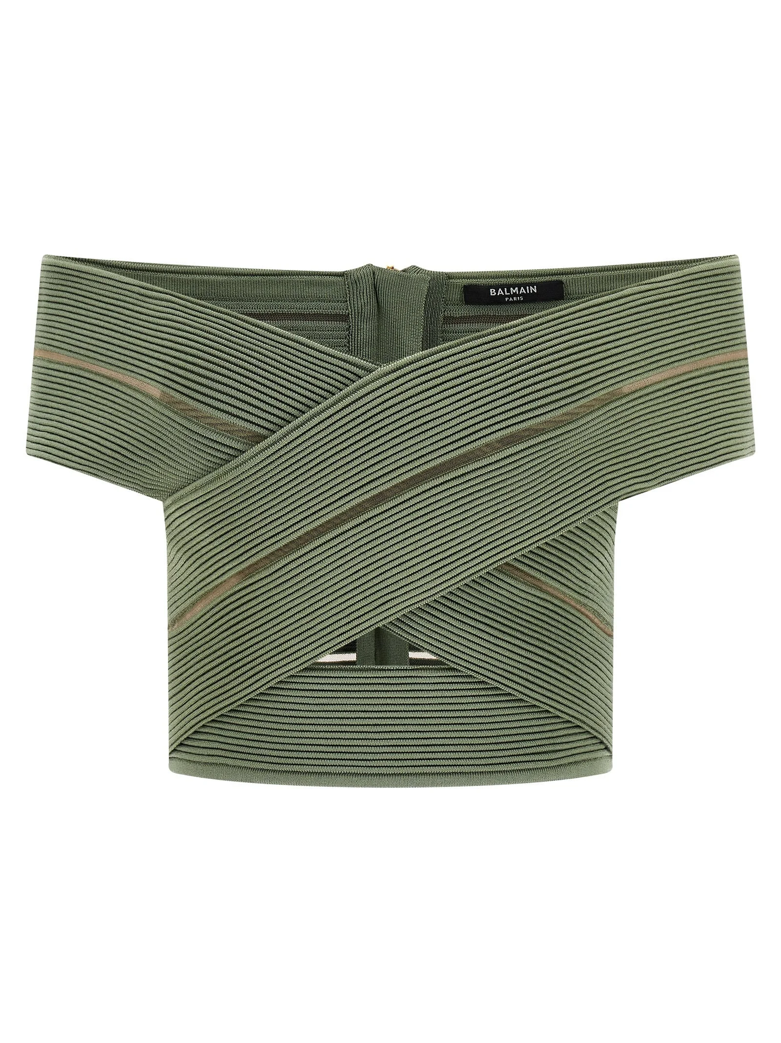 Balmain Women Off-The-Shoulder Crop Top - 1