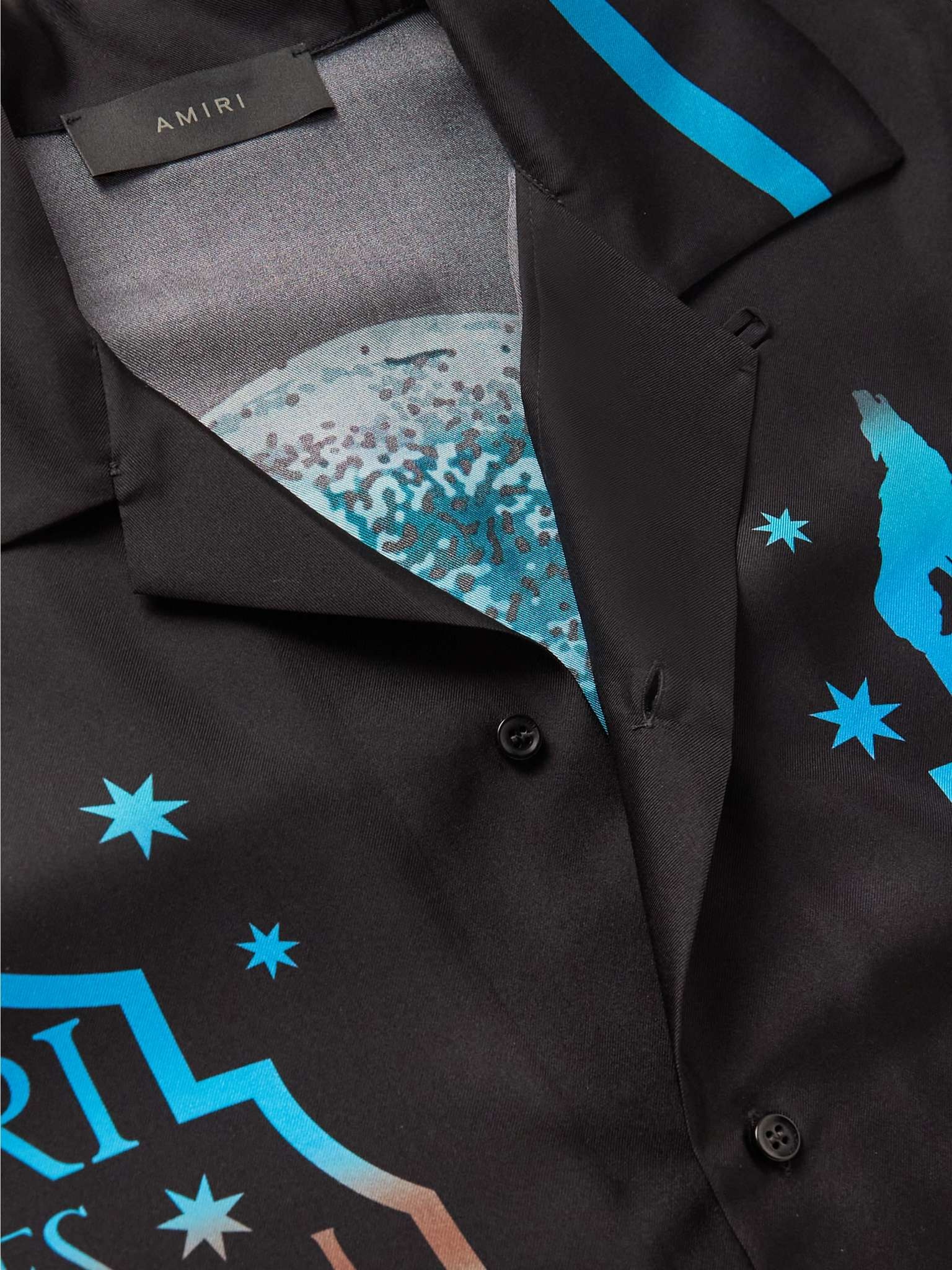 Camp-Collar Printed Silk-Twill Shirt - 5