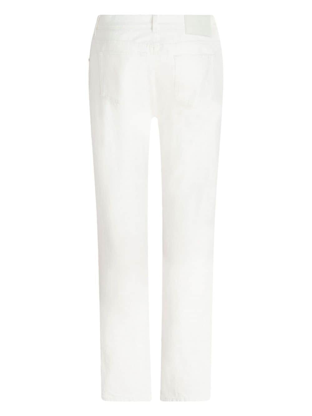 patterned-jacquard straight-leg jeans - 6