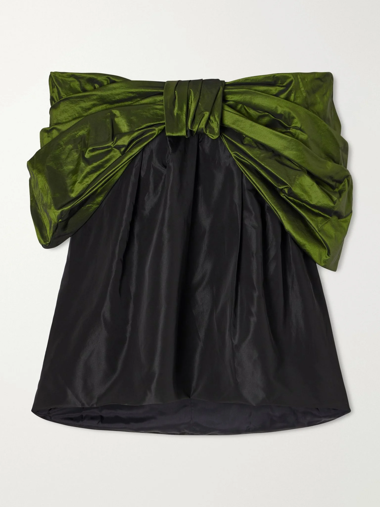 Bow-detailed gathered taffeta blouse Multi - 1
