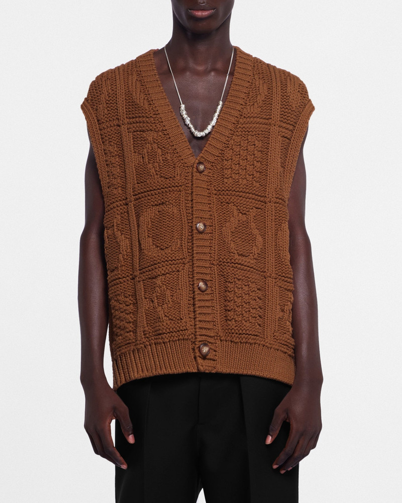 Cable-Knit Cotton-Blend Vest 3