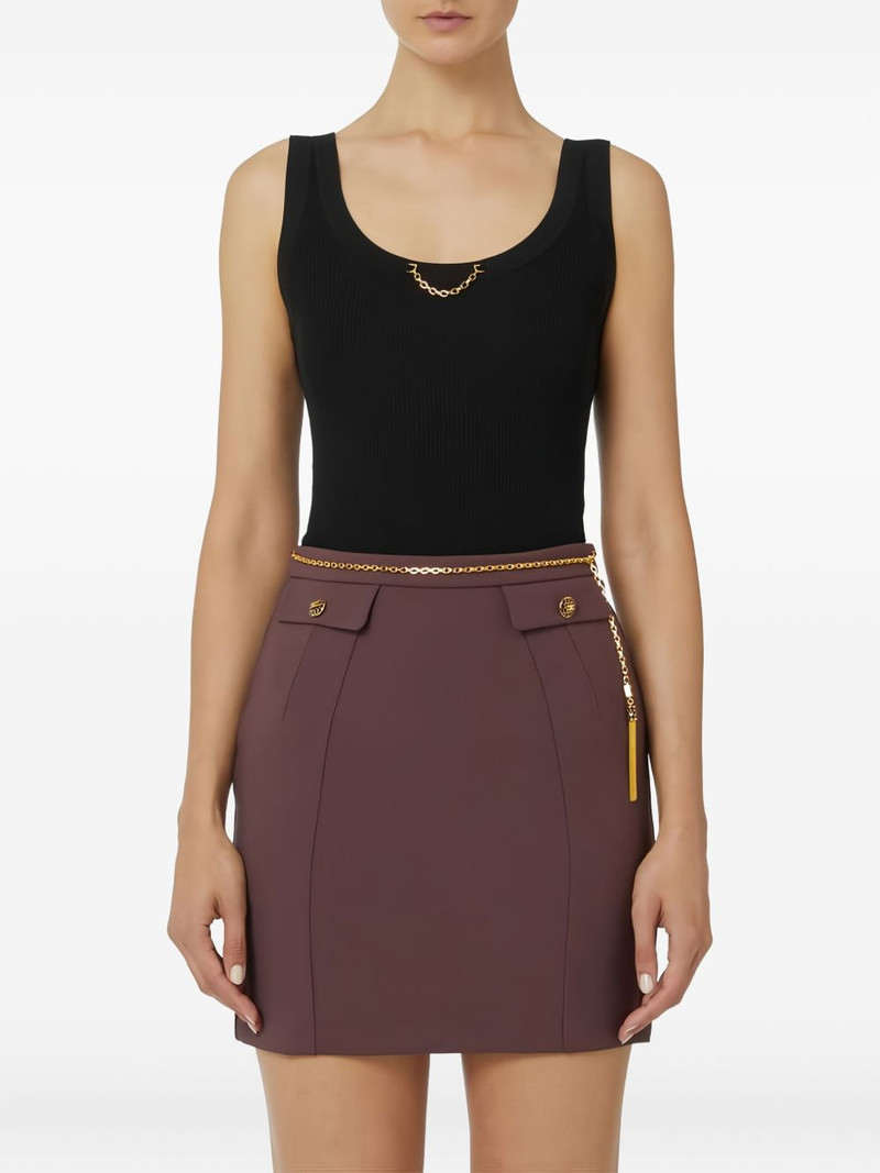 ELISABETTA FRANCHI chain-detail ribbed tank top outlook