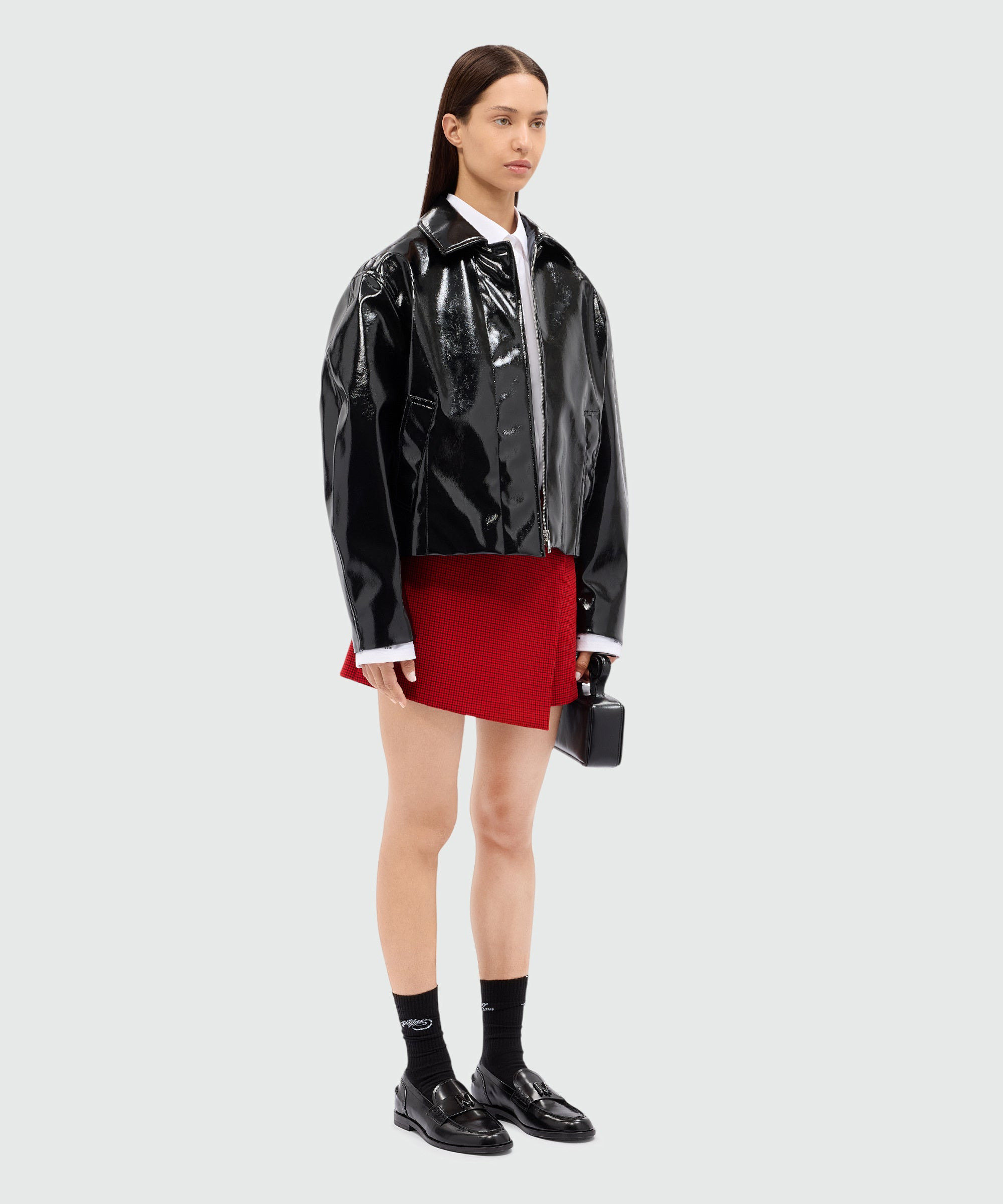 Red check wrap shorts - 3