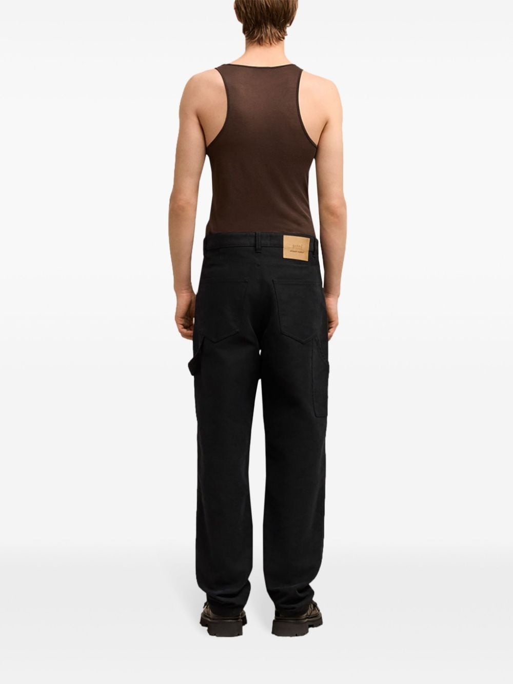 logo-patch straight-leg worker trousers - 5
