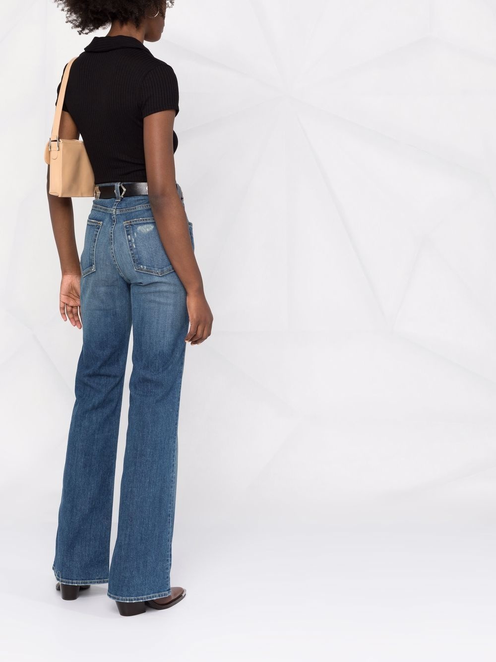flared denim jeans - 6