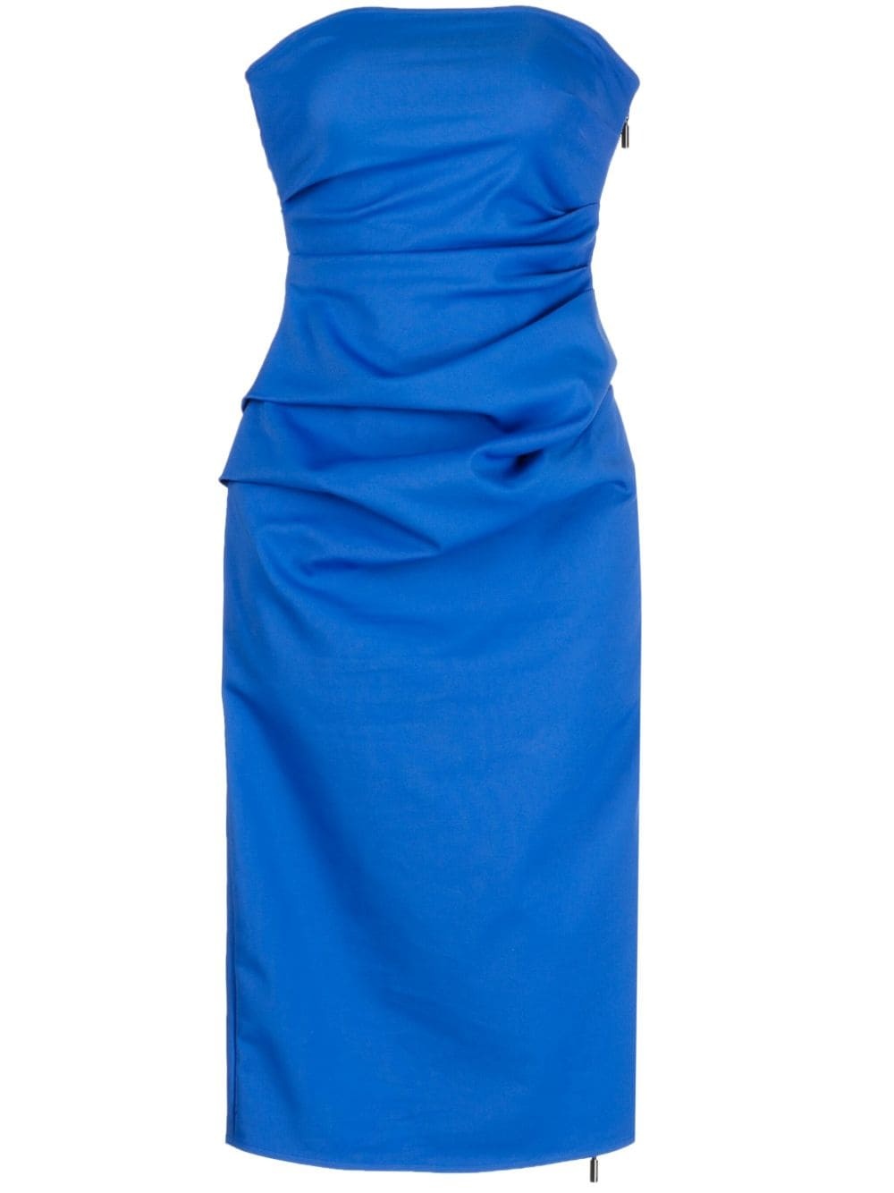 ruched strapless dress - 1