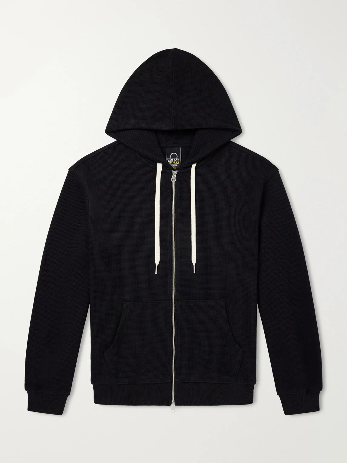 Waffle-Knit Cotton Zip-Up Hoodie - 1