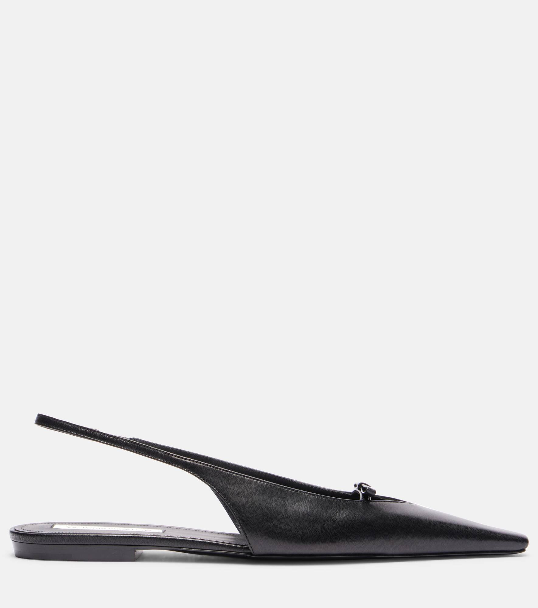 Leather slingback flats - 4
