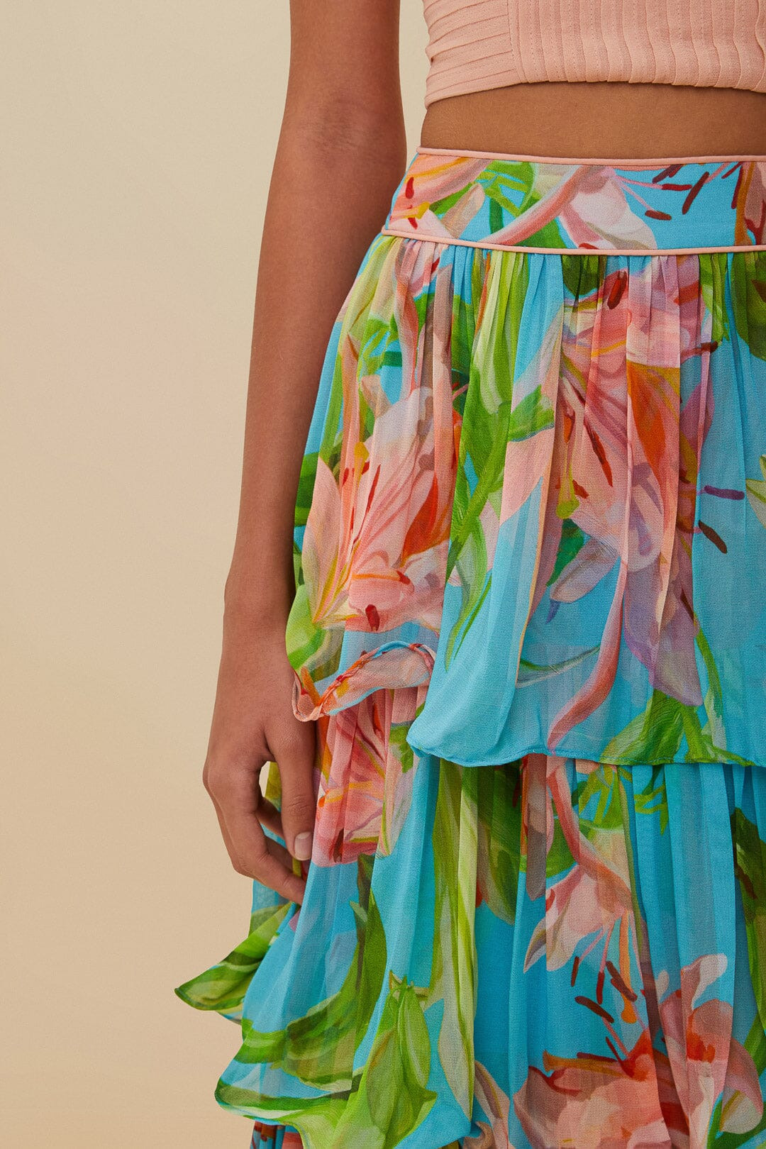 Blue Lily Bloom Maxi Skirt - 5