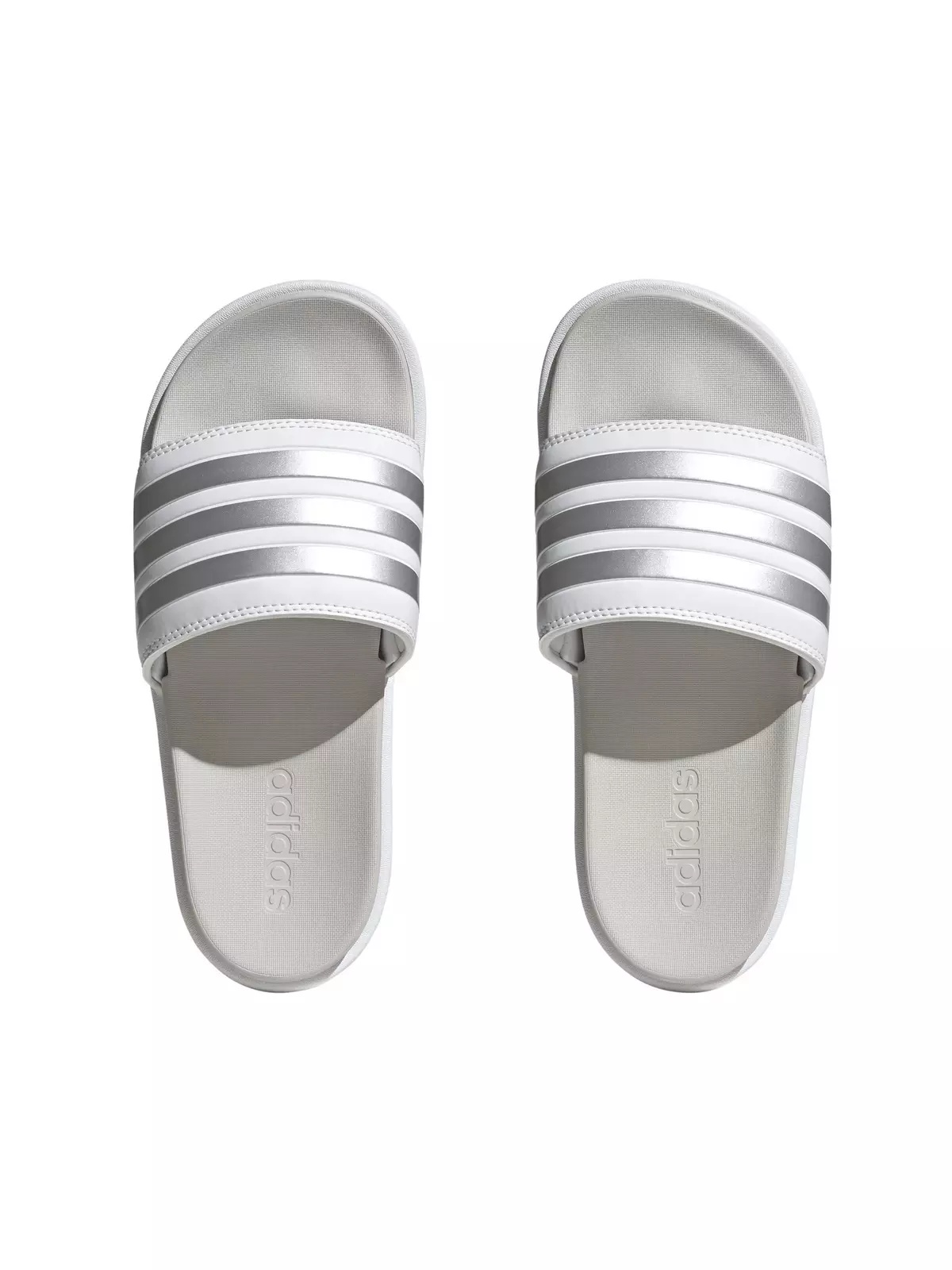 Adilette Platform "Ftwr White/Zero Metallic/Grey One" Women's Slide - 5