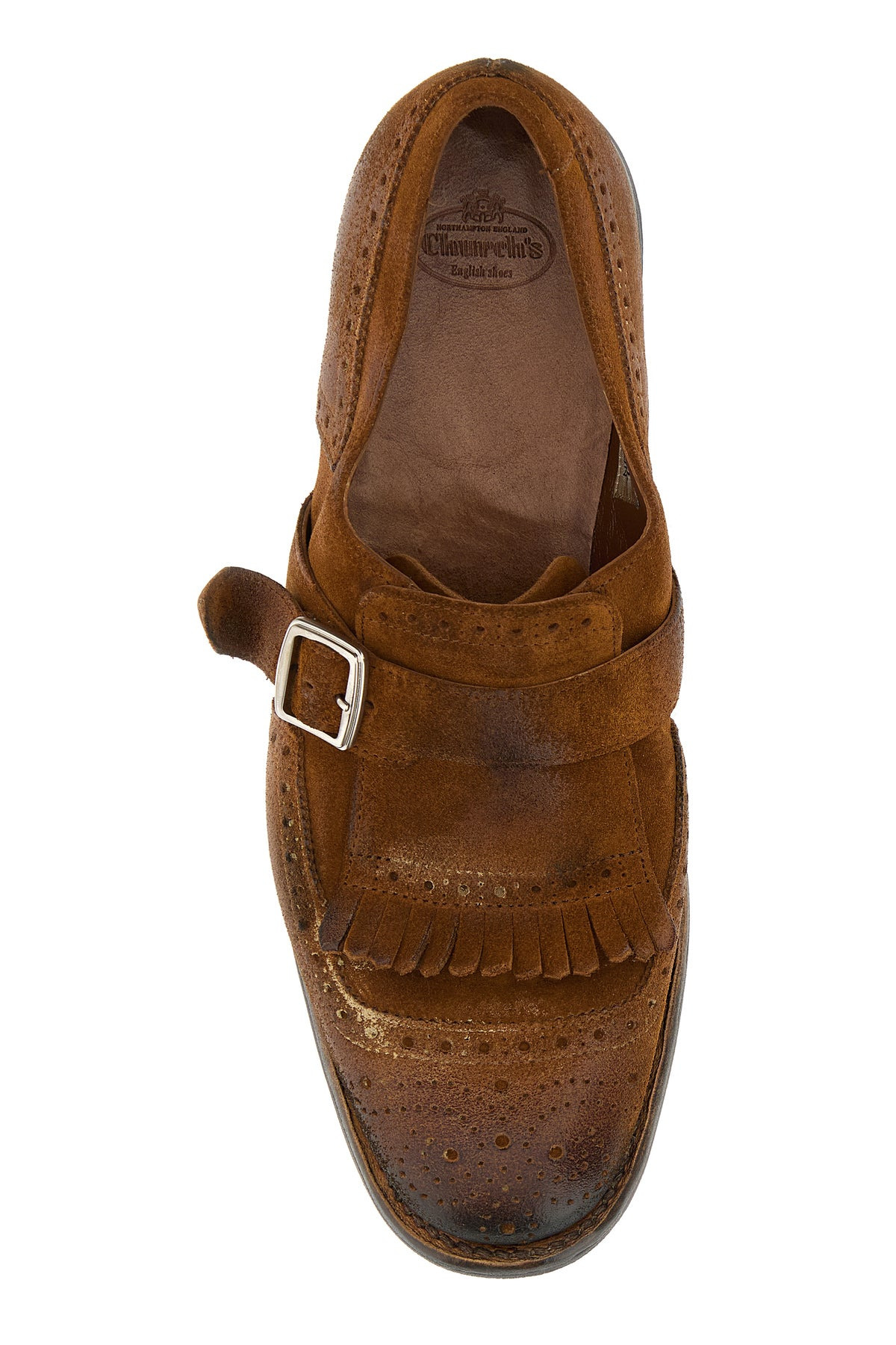 Caramel suede Shanghai W monk strap shoes - 4