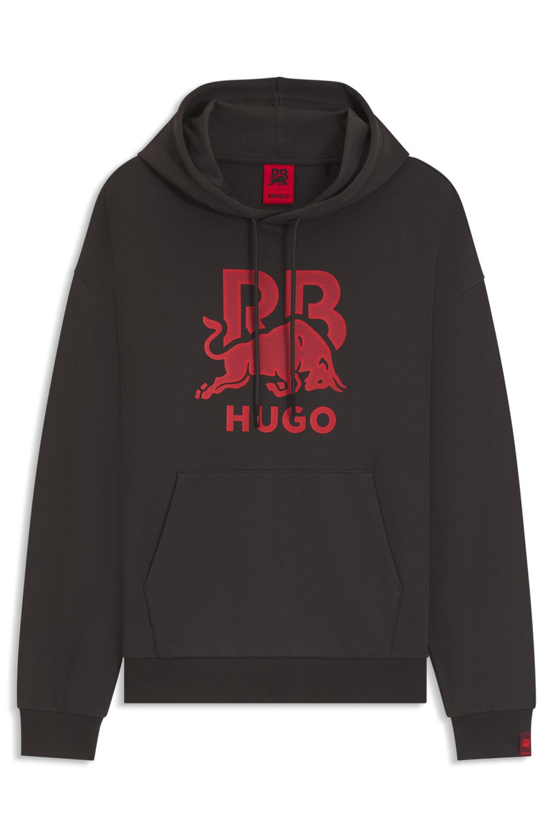 HUGO X RB COTTON-TERRY HOODIE WITH BULL GRAPHIC 1