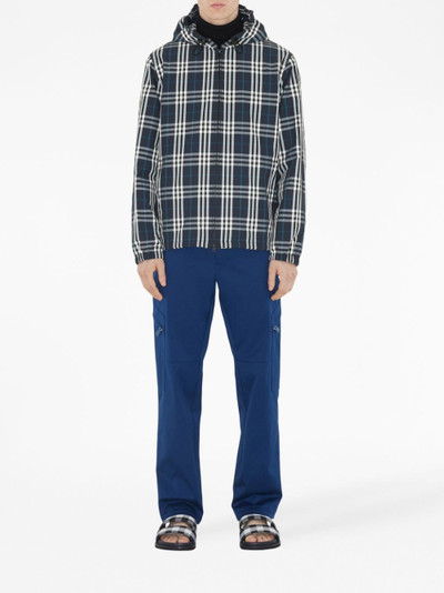 Burberry checked zip-up hooded jacket outlook