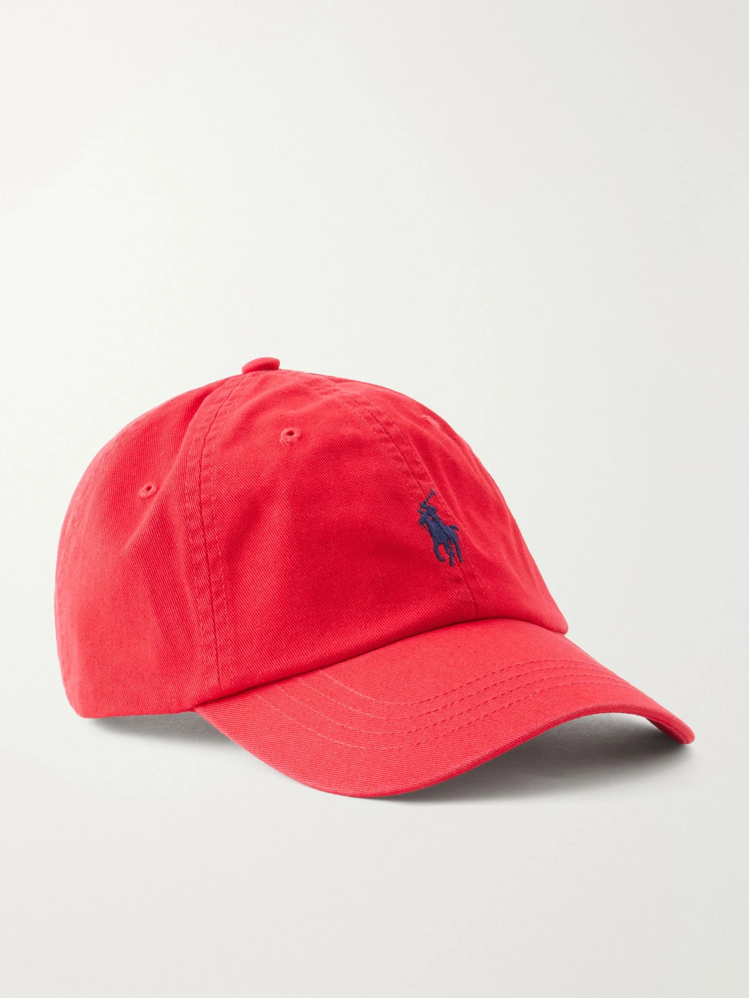 Embroidered cotton-twill cap Red - 1