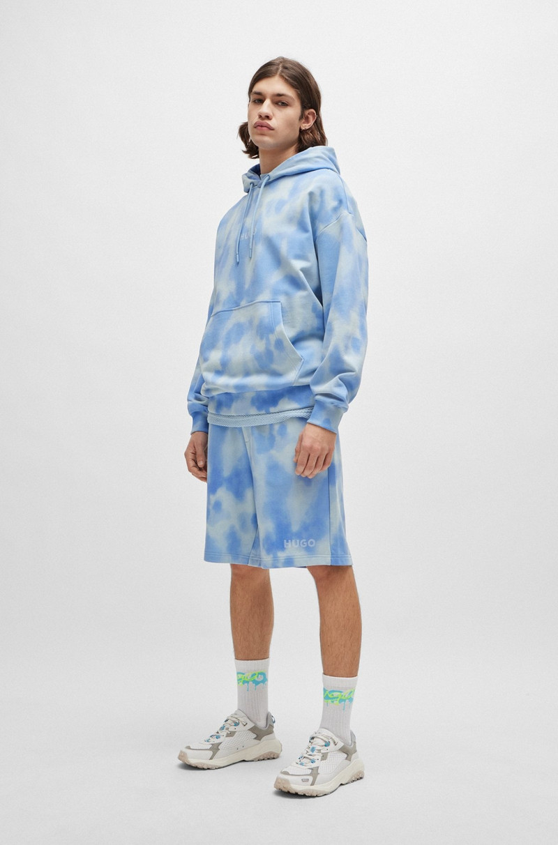 HUGO OVERSIZE-FIT HOODIE IN COTTON WITH SEASONAL PRINT outlook